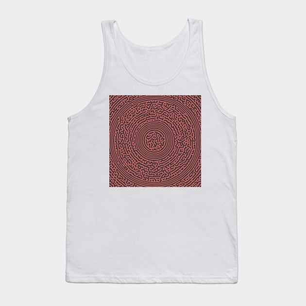 Circular Turing Pattern (Rose Gold) Tank Top by John Uttley